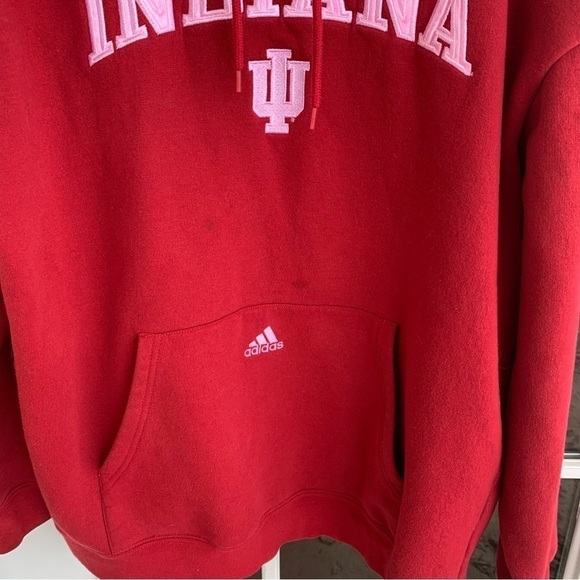 Adidas Indiana Hoosiers Hoodie Sweatshirt Size Large Embroidered - Picture 4 of 8